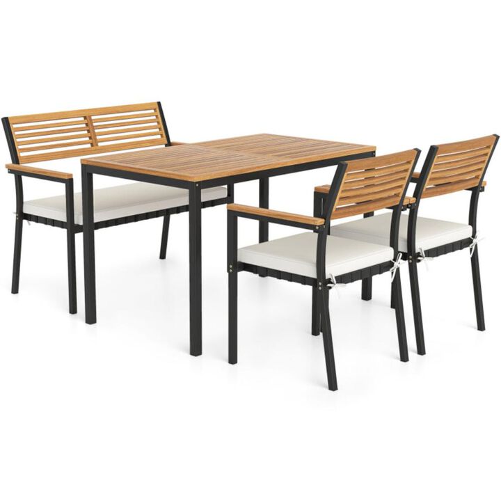 Hivvago 4-Piece Patio Furniture Set Outdoor Dining Chair Set