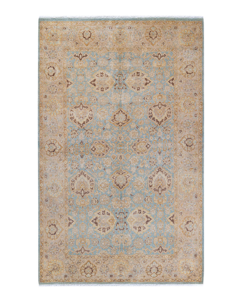 Mogul, One-of-a-Kind Hand-Knotted Area Rug  - Light Blue, 4' 7" x 7' 6" image number 1