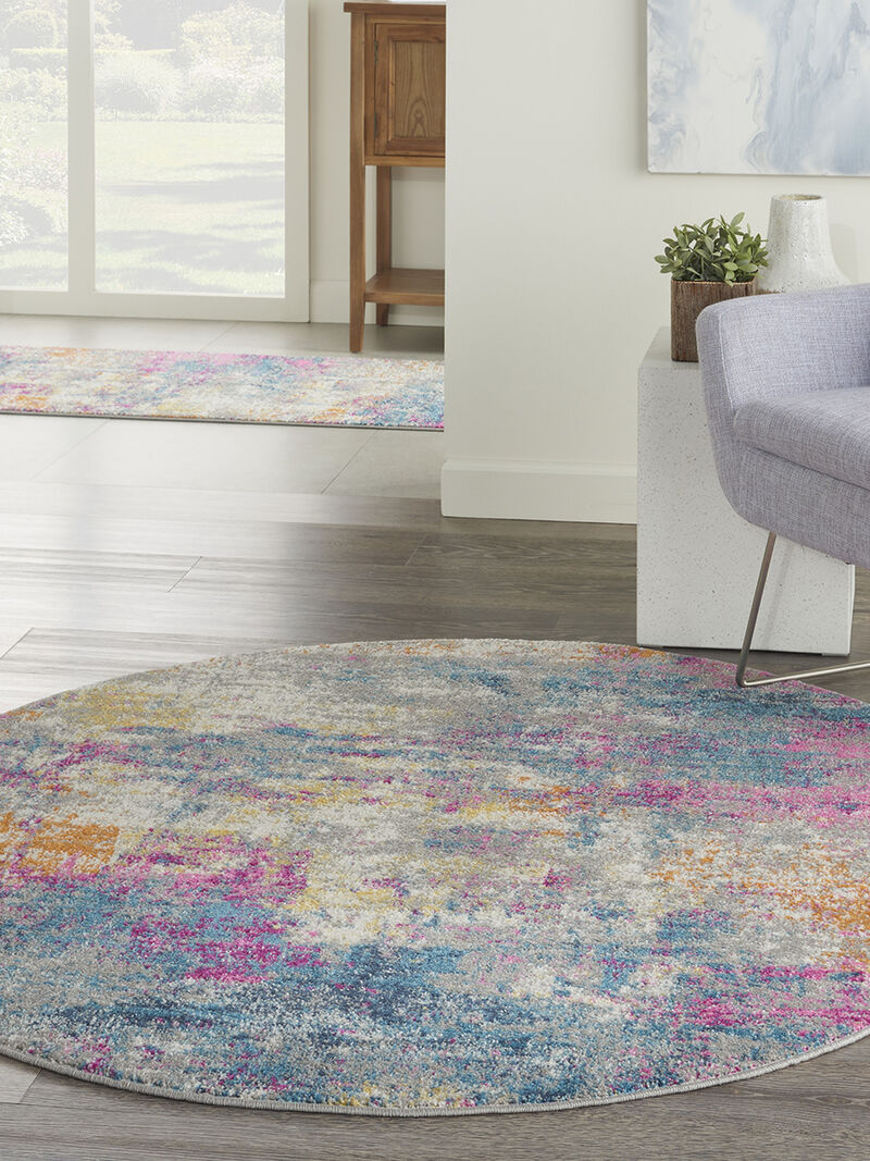 Passion PSN36 Ivory/Multicolor 4' x Round Rug image number 8