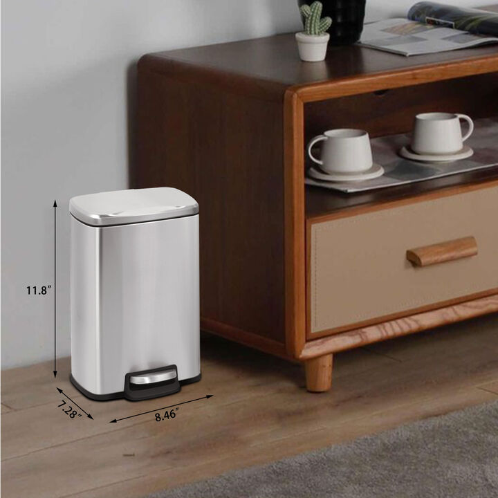 1.3 Gallon Stylish Shape Stainless Steel Trash Can