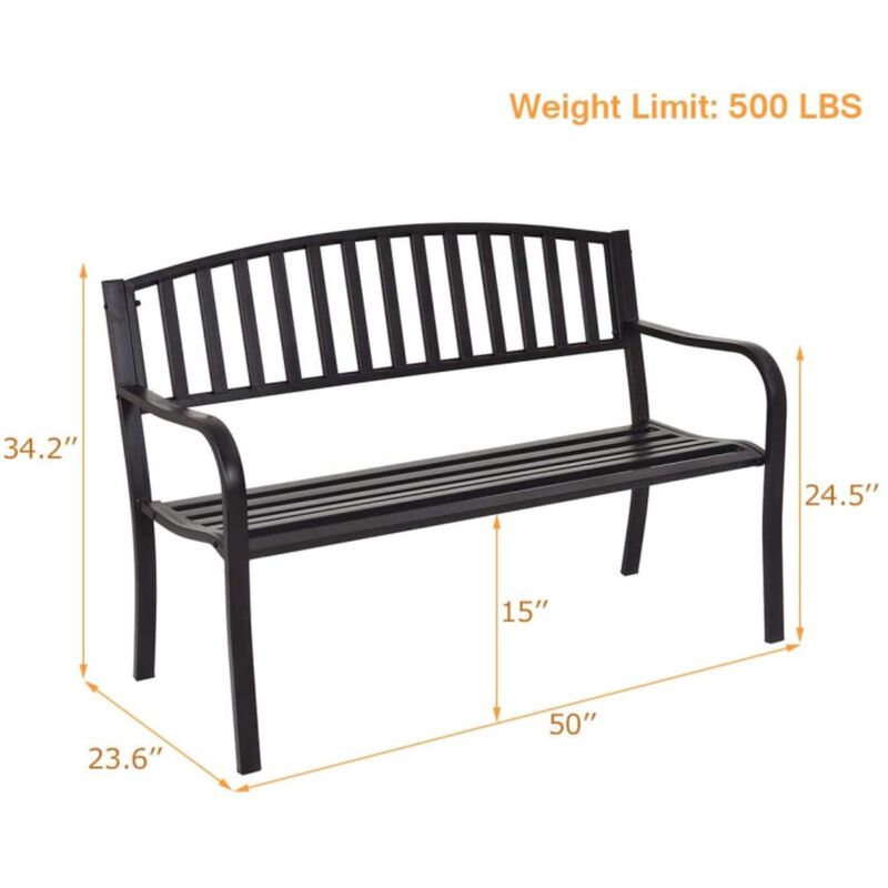 Hivvago 50 Inch Patio Garden Bench Loveseats for Outdoor