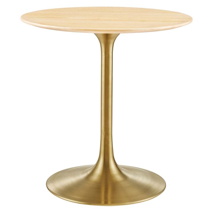 Modway - Lippa 28" Round Wood Grain Dining Table Gold Natural