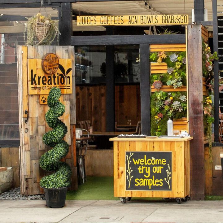 Hivvago 4 Feet Artificial Boxwood Spiral Green Leaves Tree