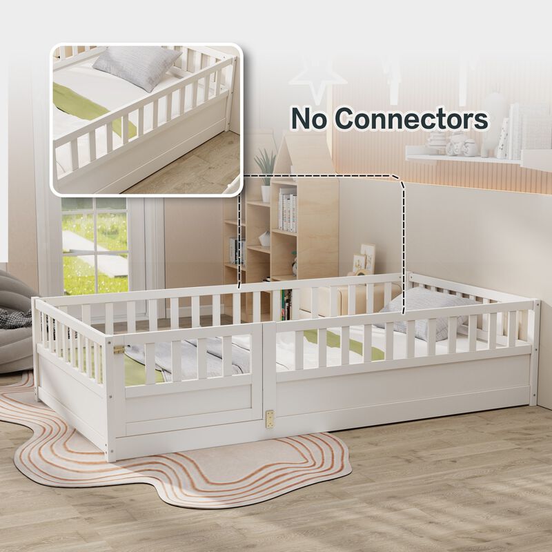 Zithun Wood Floor Toddler Bed Frame image number 4
