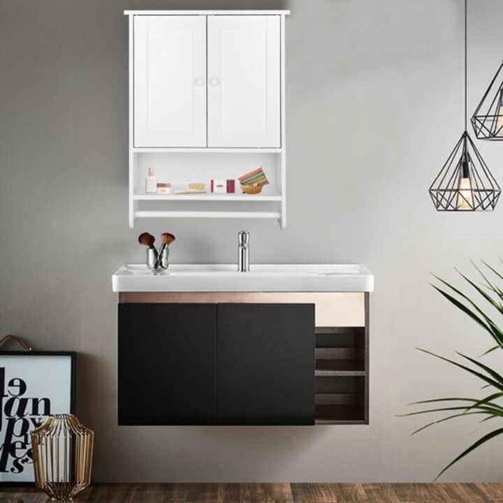 Wall Hanging Cabinet with Two Doors Wall Washer Storage Cabinet for Space-Saving Organization