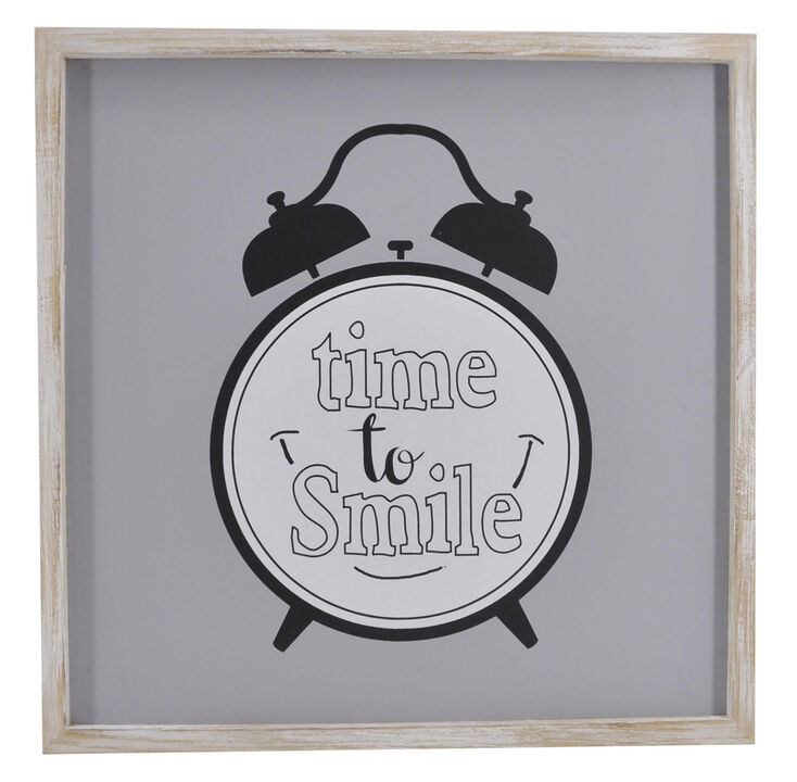 Wooden Time to Smile Decorative Wall Art