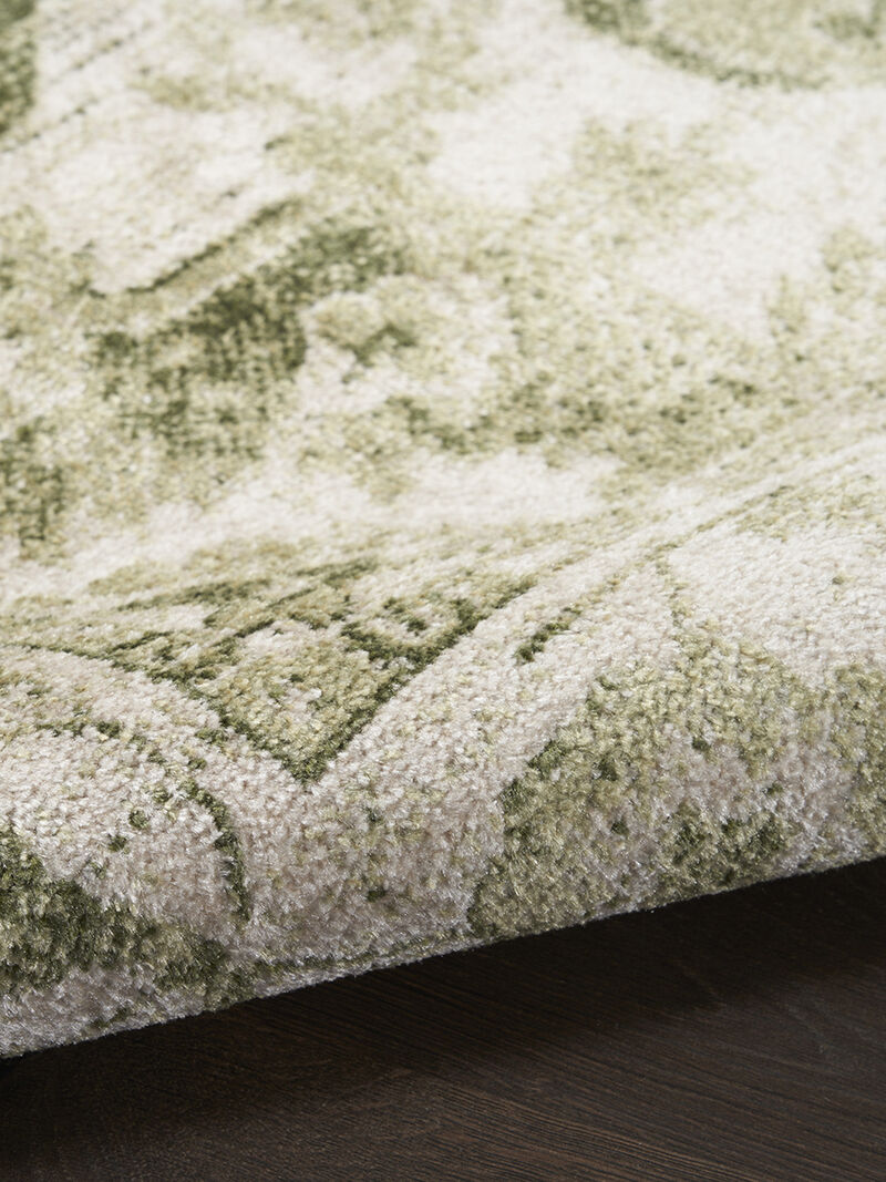 Astra Machine Washable ASW12 Ivory/Green 7'10" x Round Rug