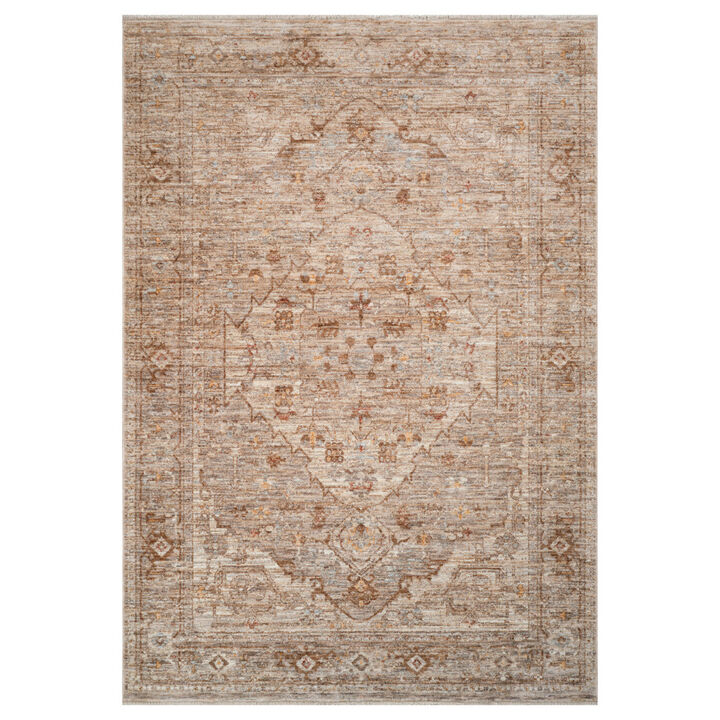 HomeRoots Floral Medallion Area Rug With Fringe