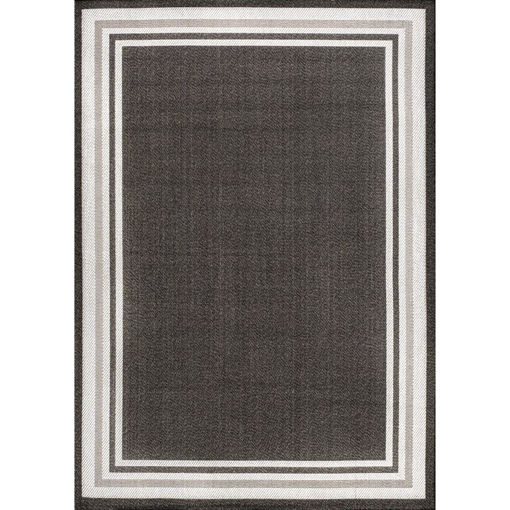 James Modern Border Stripe Indoor/Outdoor Area Rug
