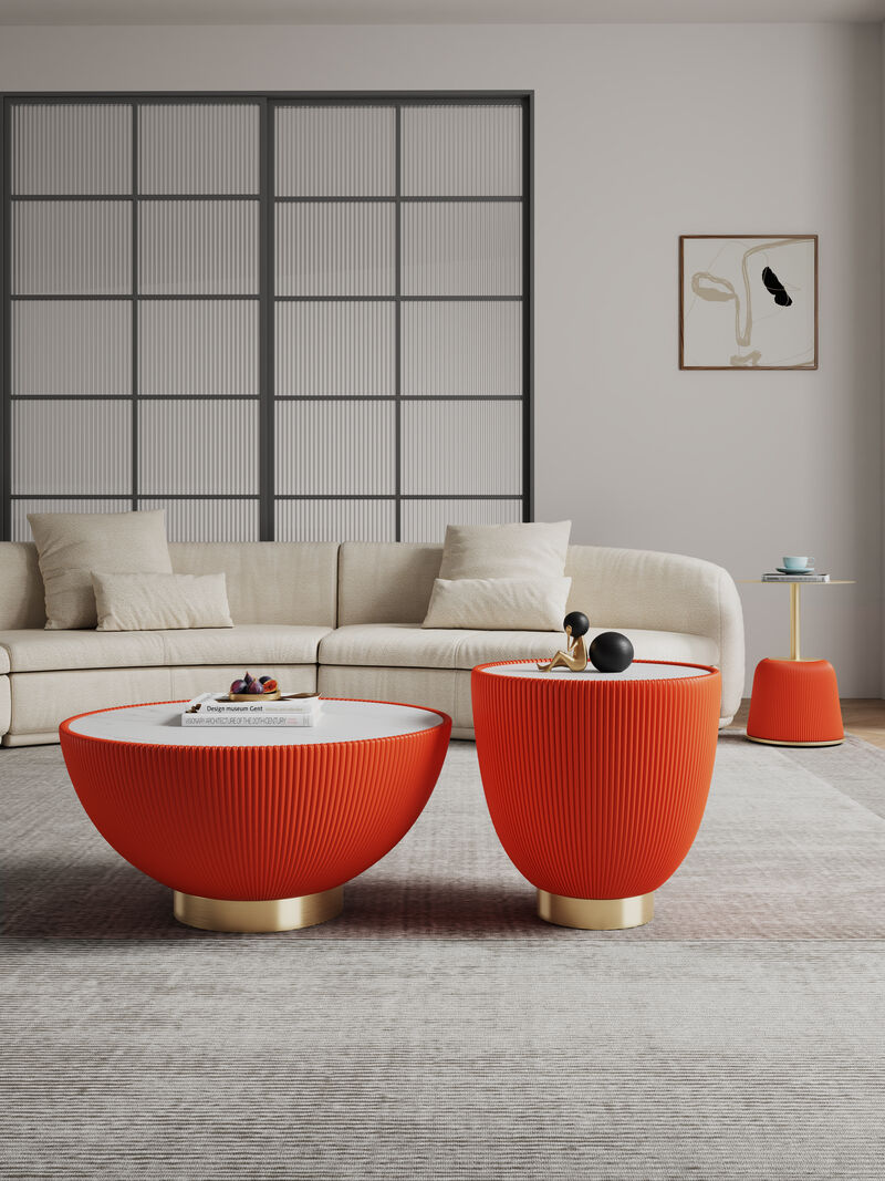 Anderson Orange Tables (Set of 3)