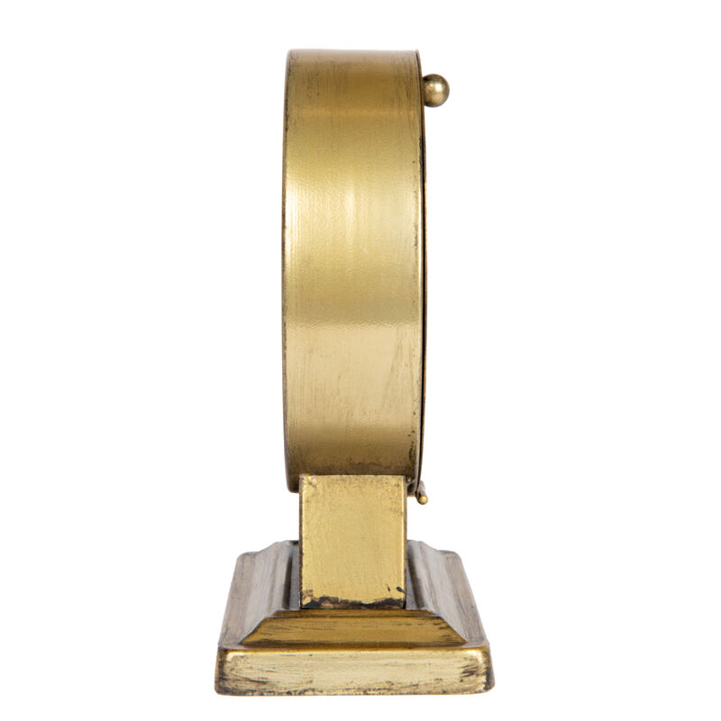 Decorative Metal Mantel Clock, Gold Finish image number 6