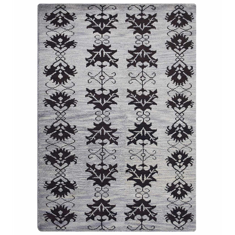 HAND KNOTTED WOOL Floral AREA RUGS  - Rectangle Shape, Floral Modern, Medium Pile Handmade Area Rugs for Living Room, Bed Room (N00921) image number 0