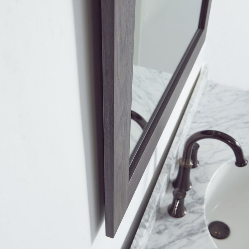 Vinnova Design Cortes 32 Rectangular Bathroom Vanity Barndoor Wall Mount Mirror in Oak