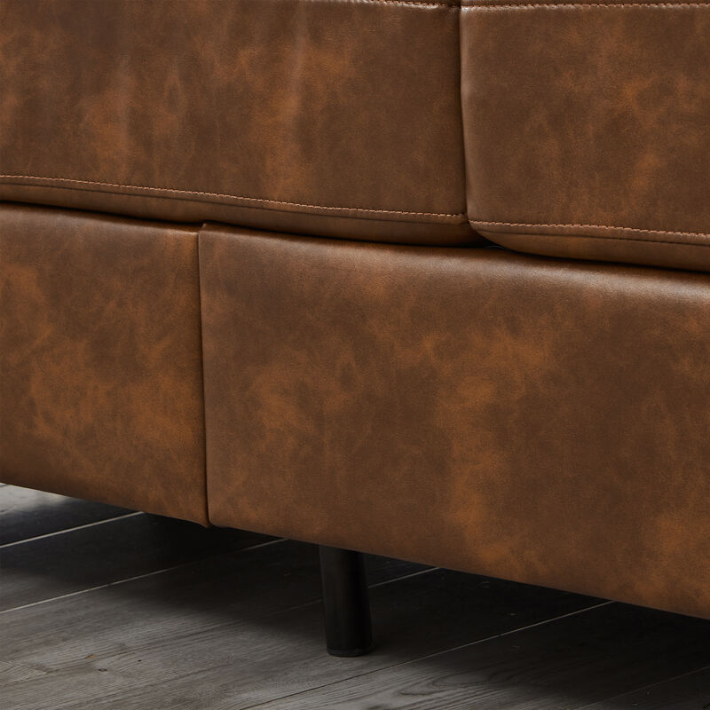 Buldef Breathable Faux-Leather Sofa image number 5