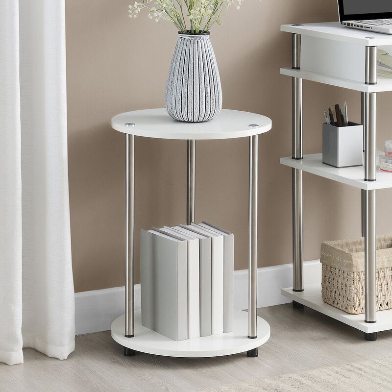 Convenience Concepts Designs2Go No Tools 2 Tier Round End Table