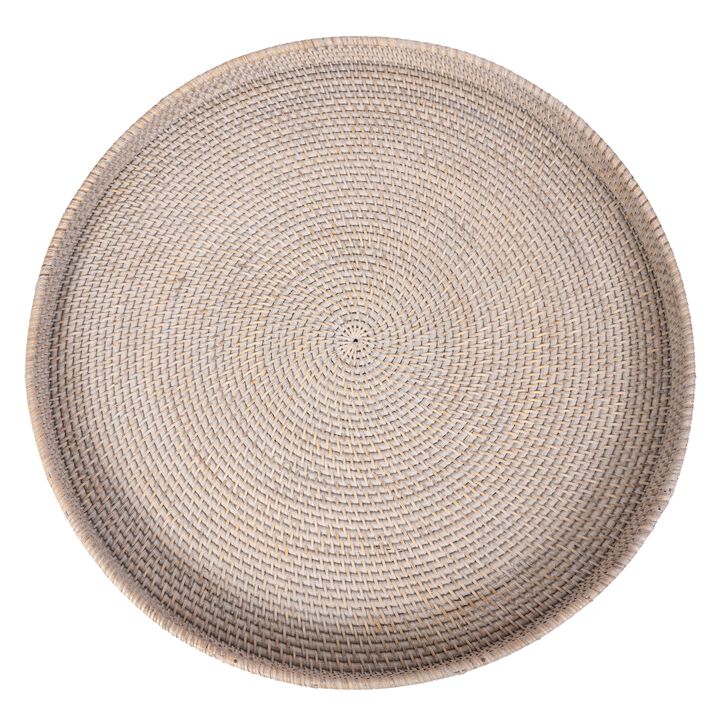 Saboga Home&trade; Round Serving / Ottoman Tray