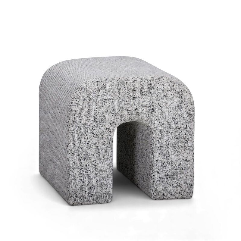 Desi Black and White Woven Fabric Ottoman image number 2