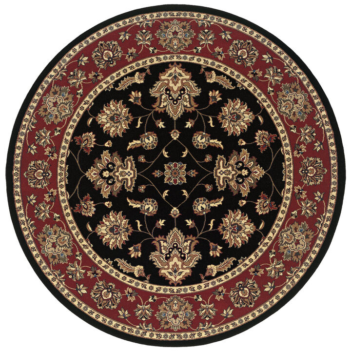 HomeRoots Floral Round Rug