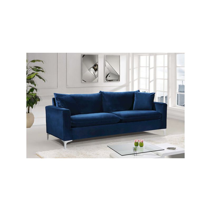 Meridian Furniture Naomi Navy Velvet Sofa