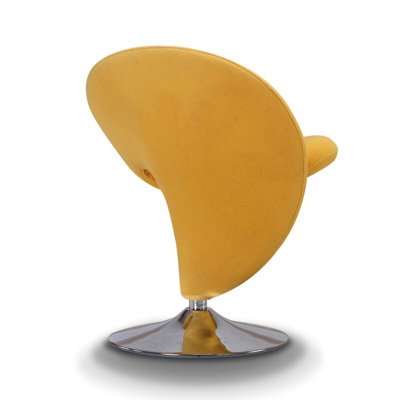 Curl Yellow Swivel Accent Chair