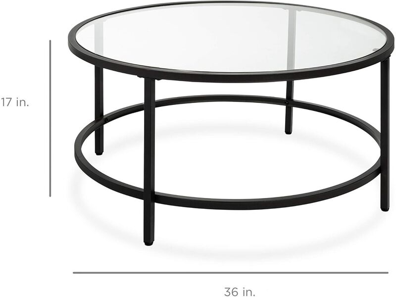 Best Choice Products Modern Round Tempered Glass Accent Side Coffee Table