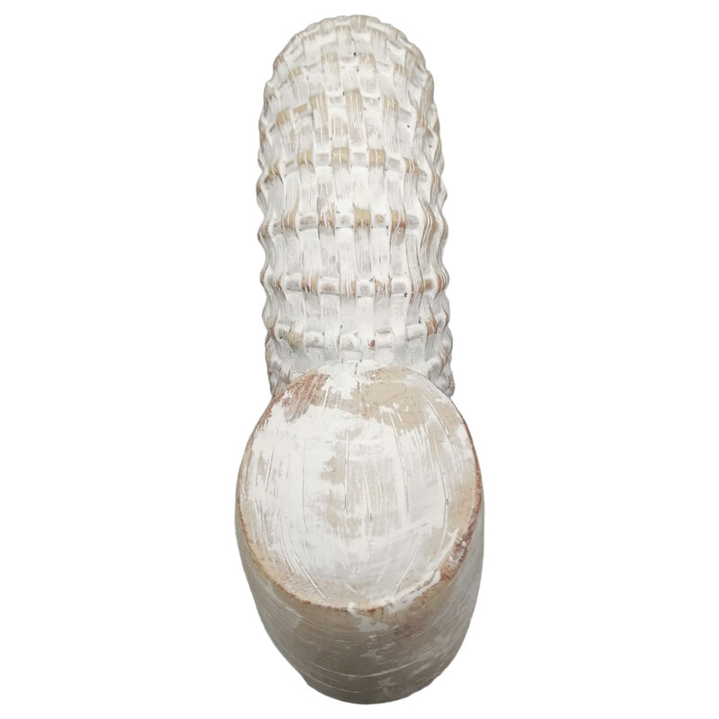 12x11" Woven Shell Decor, White image number 4