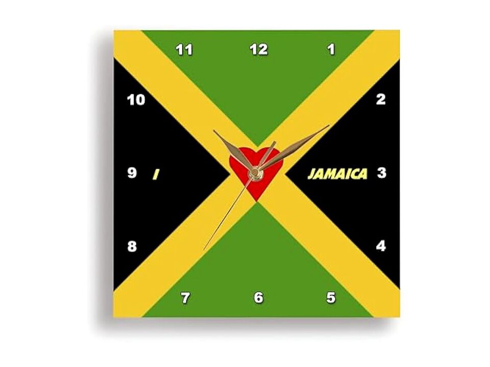 I Love Jamaica Wall Clock 13 Inch Home Decor