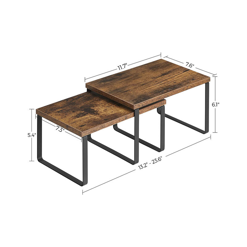 Set of 4 Stackable Cabinet Shelf Organizers - Metal and Particleboard Kitchen Counter Shelves, Expandable