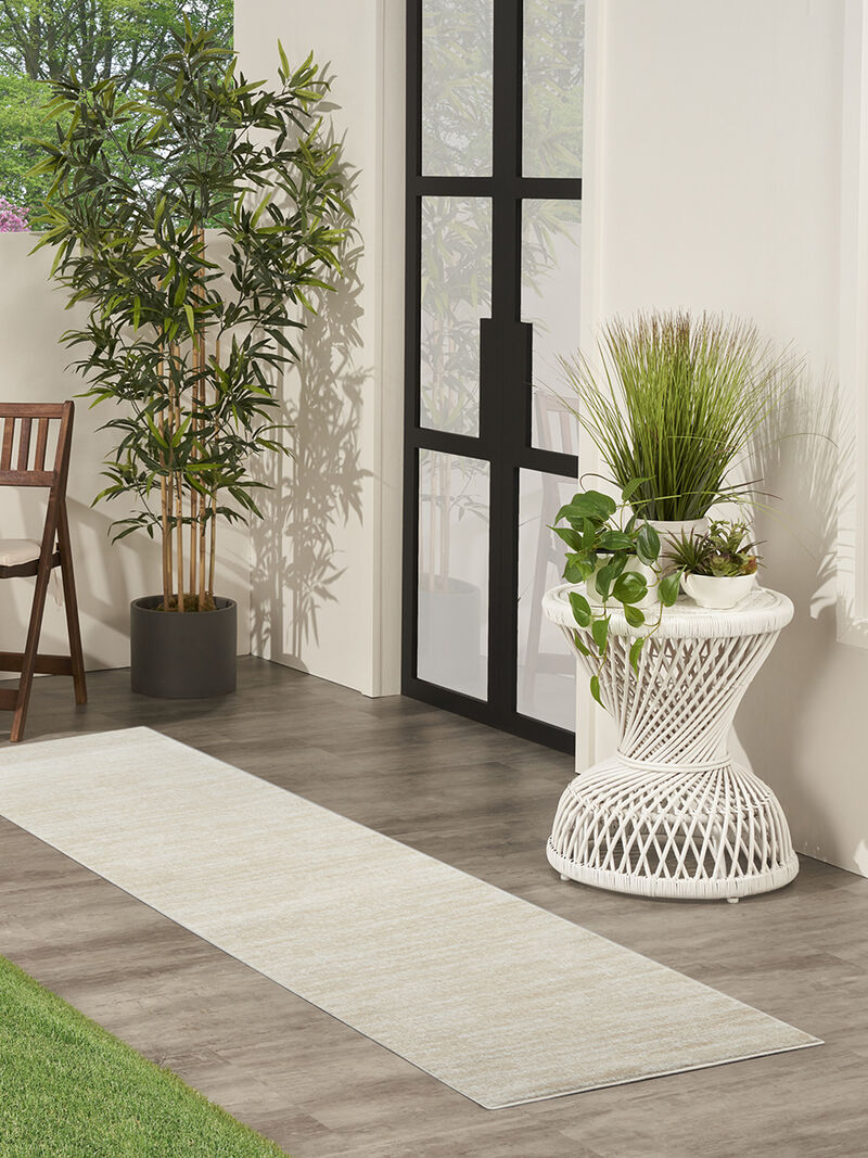Nourison Essentials NRE01 Ivory/Beige 2'2" x 12' Rug image number 1