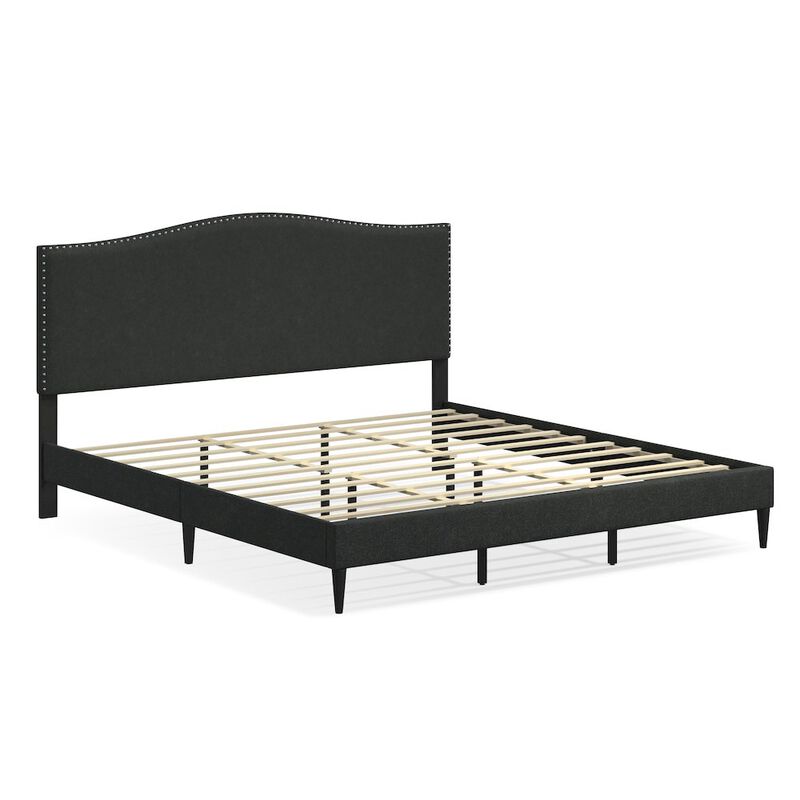 Rize Home Leighford King Platform Bed Gray (Dark) image number 0