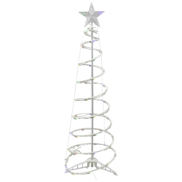 4ft LED Lighted Spiral Cone Tree Outdoor Christmas Decoration  Multi Lights