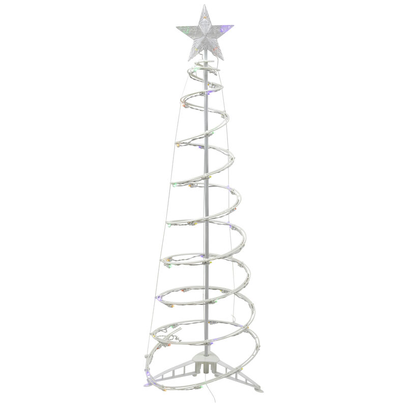 4ft LED Lighted Spiral Cone Tree Outdoor Christmas Decoration  Multi Lights image number 0