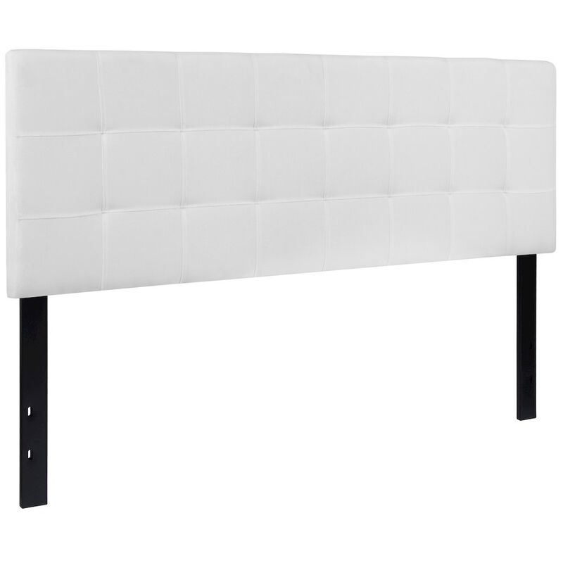Flash Furniture Tufted Upholstered Queen Size Headboard in White Fabric image number 0