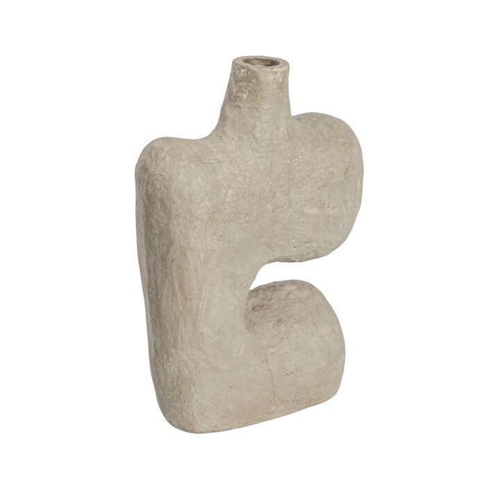 Paper Mache Vase, Grey