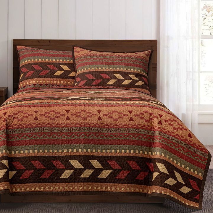 Broken Arrow Reversible Twin Quilt Set