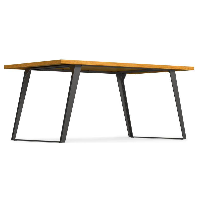 Lowry 66 inch x 40 inch Rectangle Modern Industrial Dining Table in Oak Veneer