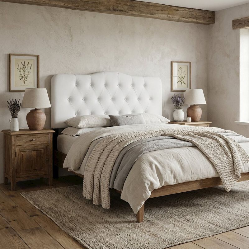 Upholstered Vinyl Queen Headboard with Stylish Design and Durable Finish image number 2