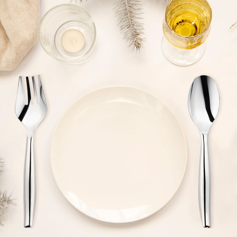 Silver Plastic Serving Flatware Set (150 Pairs) image number 7