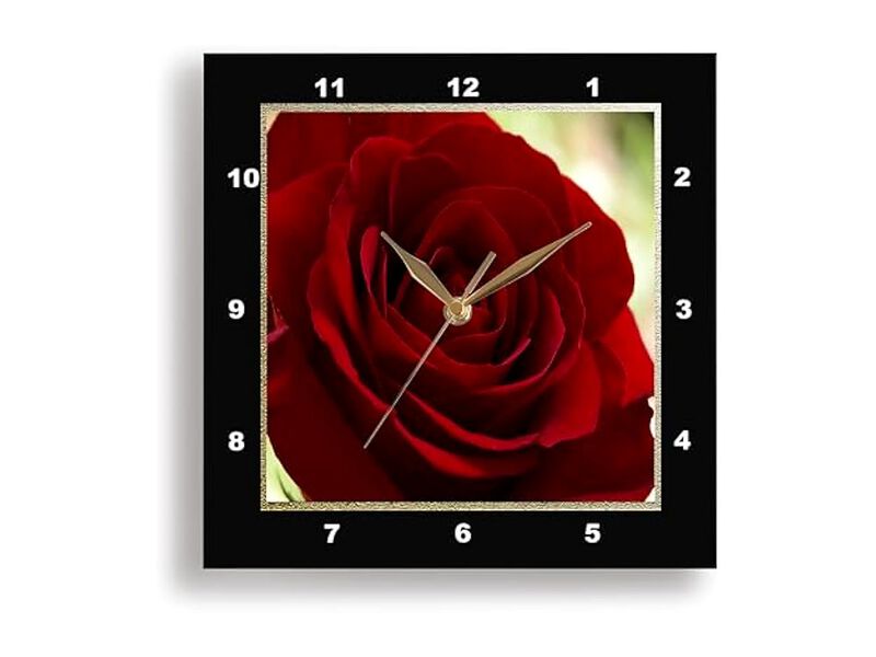 Red Gold Black Wall Clock 15 Inch Home Decor image number 1