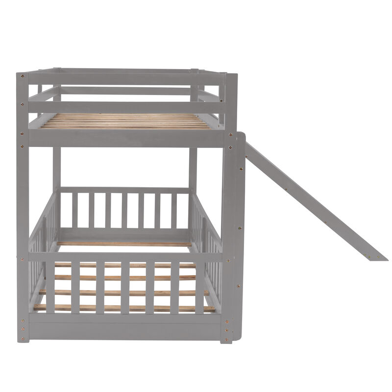 Merax Twin Over Twin Bunk Bed with Slide and Ladder