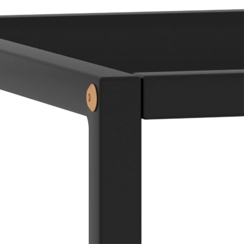 vidaXL Black Coffee Table with Tempered Glass Tabletop and Powder-Coated Steel Base | Modern, Sleek Design | Easy to Clean Surface | Dimensions: 15.7" x 15.7" x 19.7"