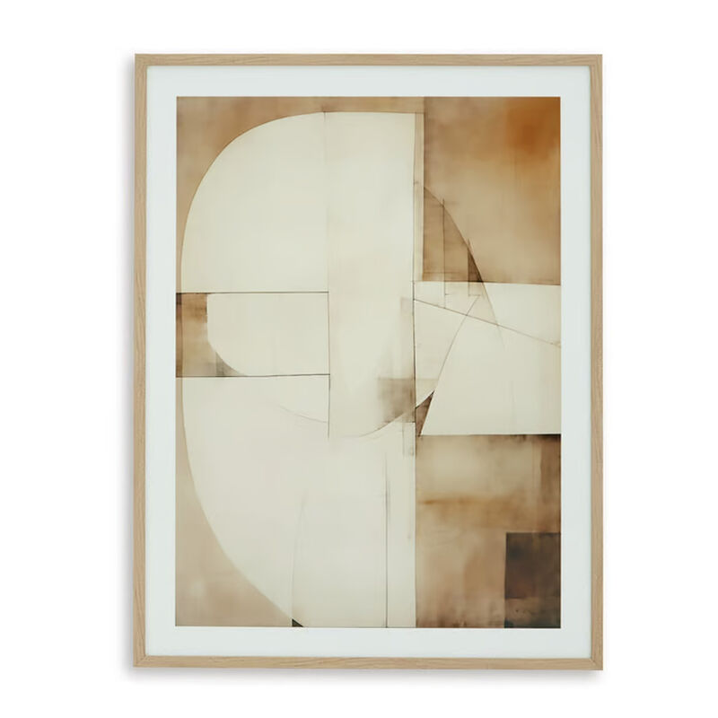 Cril Wall Art, 30x40, Acrylic Front, Framed Brown, Tan, White Print image number 1