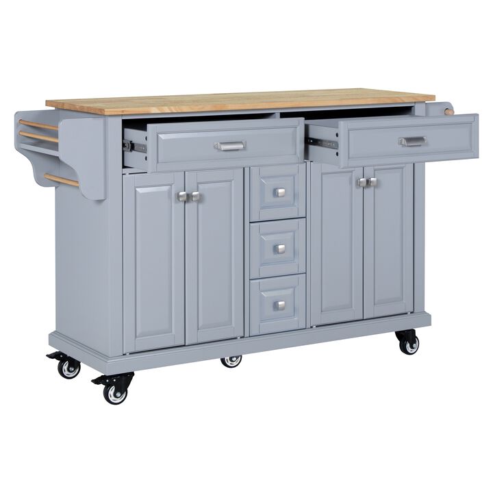Streamdale Cambridge Natural Wood Top Kitchen Island with Storage