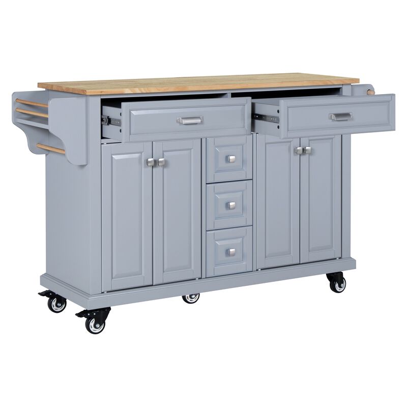 Streamdale Cambridge Natural Wood Top Kitchen Island with Storage image number 0