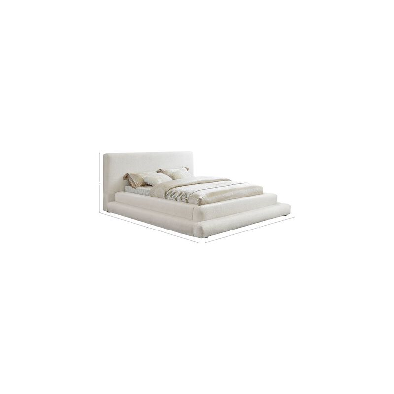 Meridian Furniture Dane Cream Teddy Fabric Full Bed