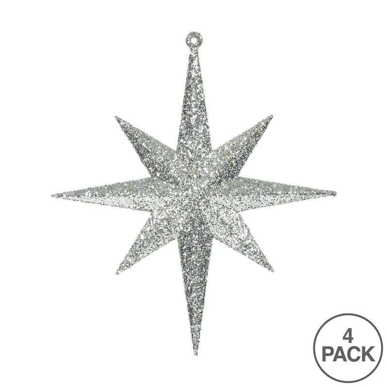 Vickerman 8" Champagne Iridescent Glitter Bethlehem Star Christmas Ornament, 4 per Box image number 2