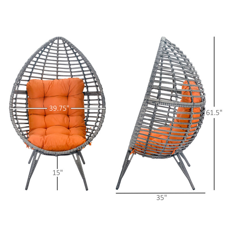 Hivvago Hanging Teardrop Chair with Adjustable Feet image number 2