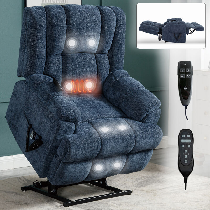 Dual Motor Heat Massage Recliners Infinite Position Electric Power Lift Recliners image number 2
