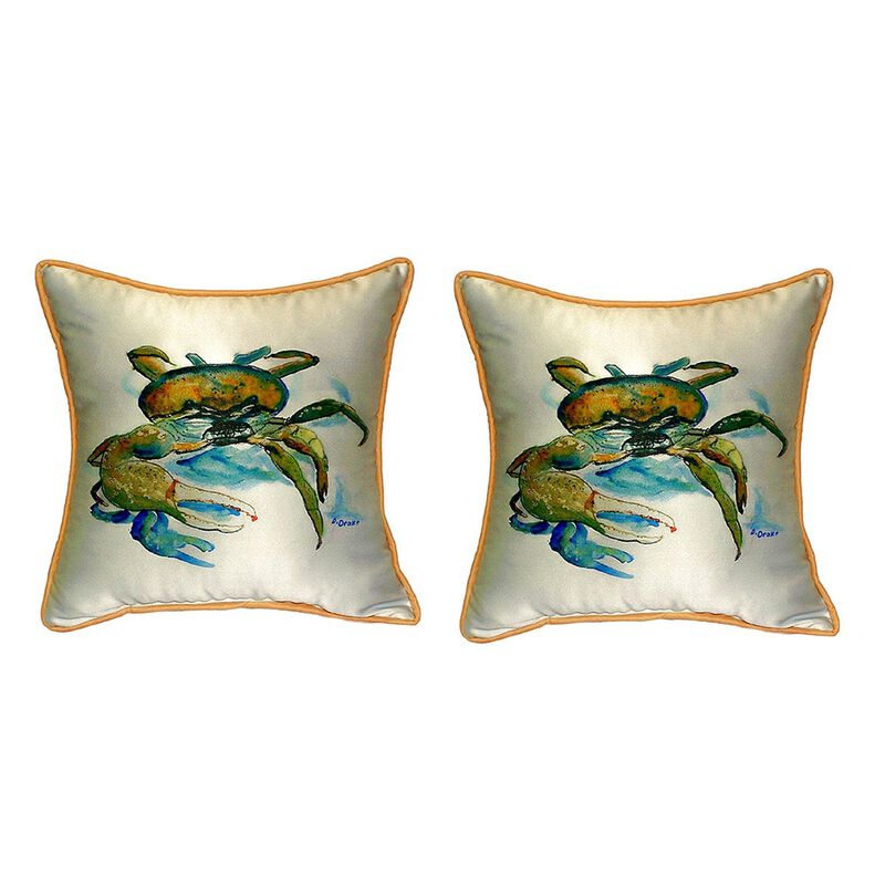 Pair Of Betsy Drake Fiddler Crab Small Pillows 12 Inch X 12 Inch image number 0