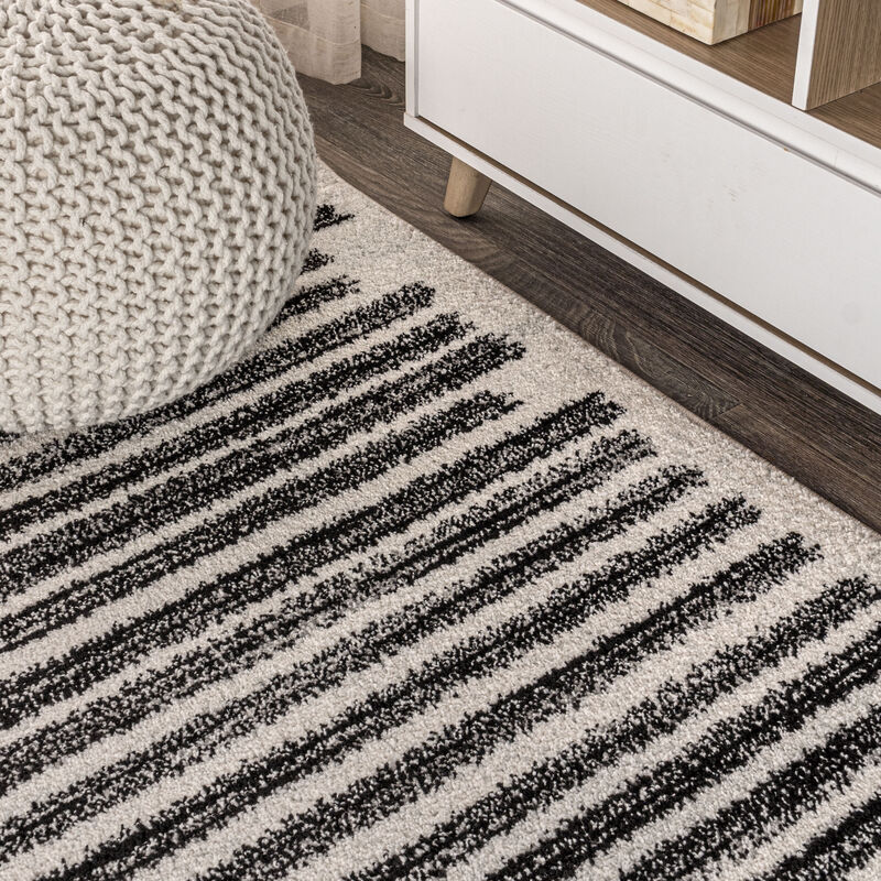 Khalil Modern Berber Stripe Round Area Rug
